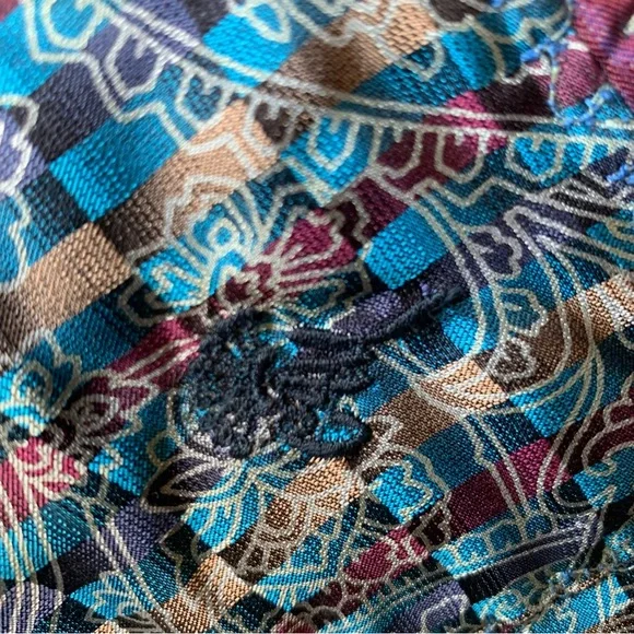 A Katie Bag by Katie Loper Fabric Patch Work Purse with Contrasting  Stitch - Picture 5 of 16